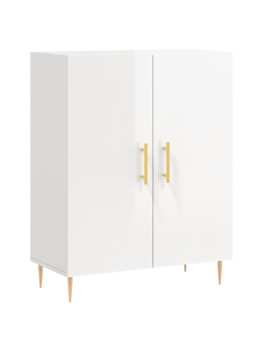 Příborník bílý s vysokým leskem 69,5x34x90 cm kompozitní dřevo