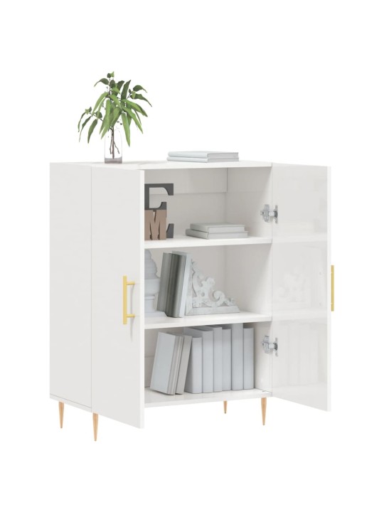 Příborník bílý s vysokým leskem 69,5x34x90 cm kompozitní dřevo