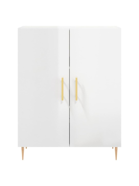 Příborník bílý s vysokým leskem 69,5x34x90 cm kompozitní dřevo
