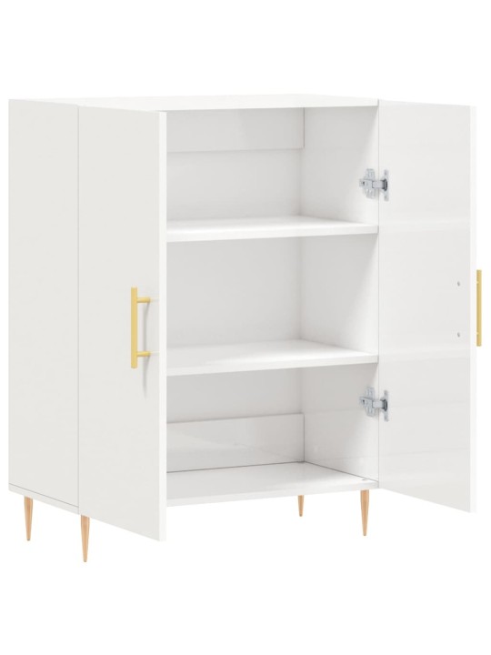Příborník bílý s vysokým leskem 69,5x34x90 cm kompozitní dřevo