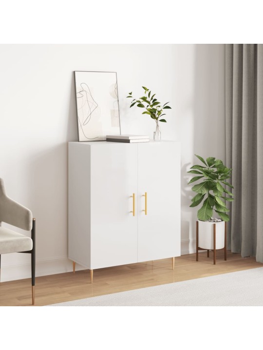 Příborník bílý s vysokým leskem 69,5x34x90 cm kompozitní dřevo
