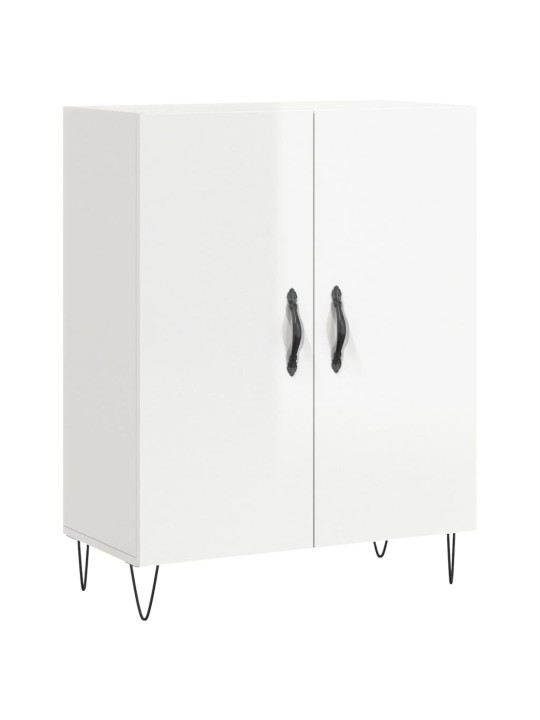 Příborník bílý s vysokým leskem 69,5x34x90 cm kompozitní dřevo
