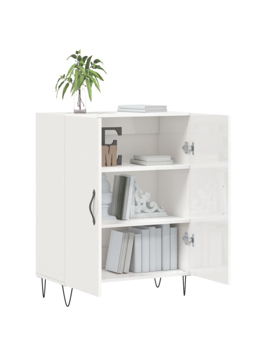 Příborník bílý s vysokým leskem 69,5x34x90 cm kompozitní dřevo