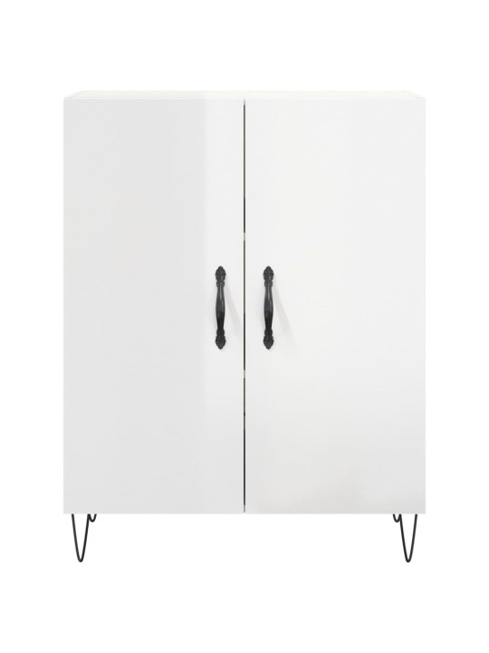 Příborník bílý s vysokým leskem 69,5x34x90 cm kompozitní dřevo