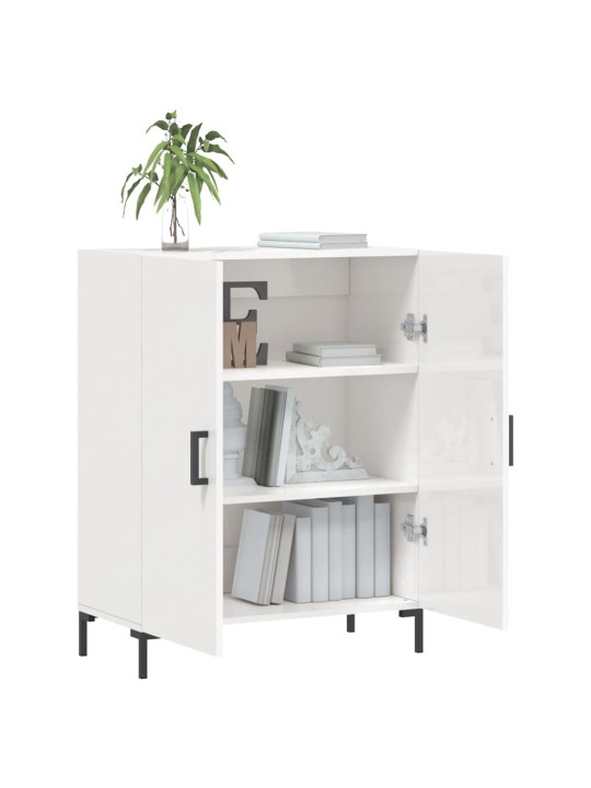 Příborník bílý s vysokým leskem 69,5x34x90 cm kompozitní dřevo