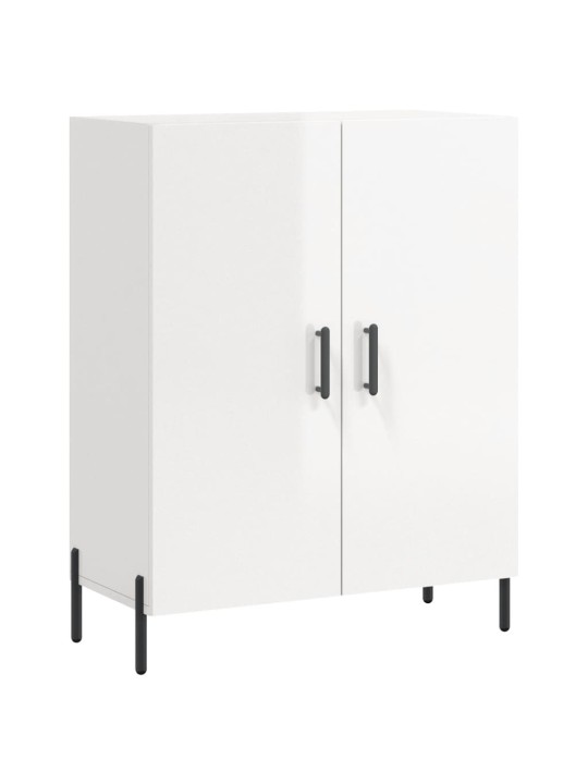 Příborník bílý s vysokým leskem 69,5x34x90 cm kompozitní dřevo
