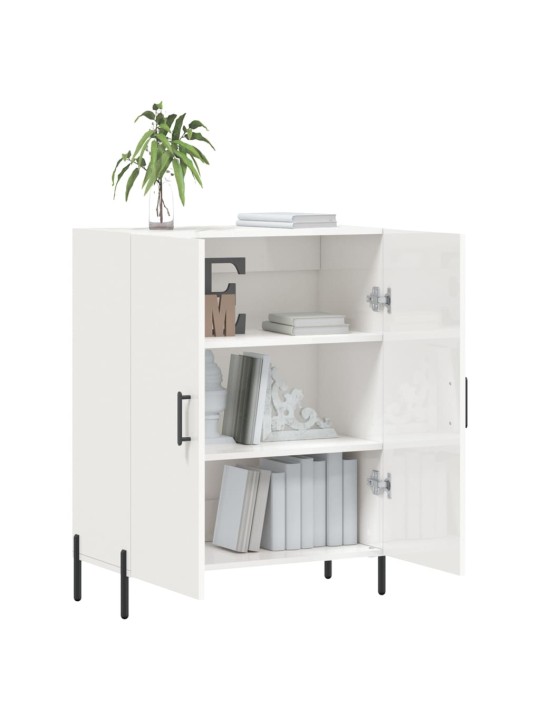 Příborník bílý s vysokým leskem 69,5x34x90 cm kompozitní dřevo