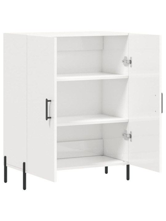 Příborník bílý s vysokým leskem 69,5x34x90 cm kompozitní dřevo