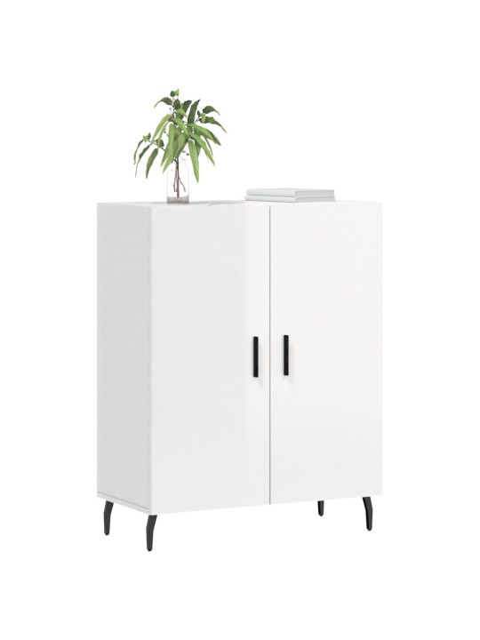 Příborník bílý s vysokým leskem 69,5x34x90 cm kompozitní dřevo