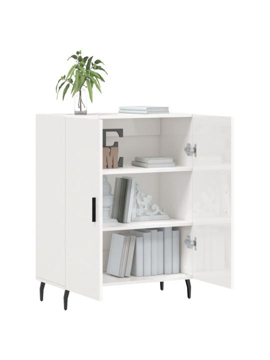 Příborník bílý s vysokým leskem 69,5x34x90 cm kompozitní dřevo
