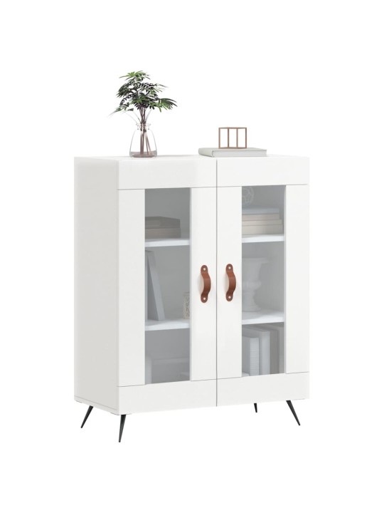 Příborník bílý s vysokým leskem 69,5x34x90 cm kompozitní dřevo