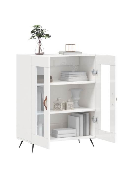 Příborník bílý s vysokým leskem 69,5x34x90 cm kompozitní dřevo