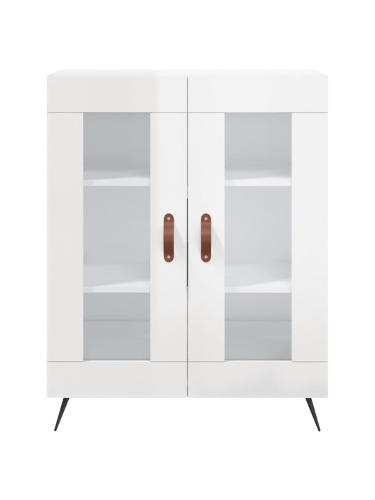 Příborník bílý s vysokým leskem 69,5x34x90 cm kompozitní dřevo