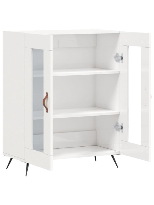 Příborník bílý s vysokým leskem 69,5x34x90 cm kompozitní dřevo