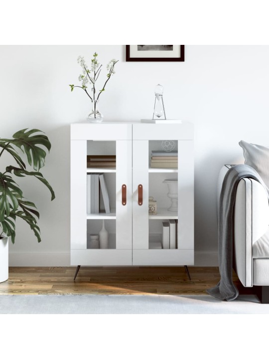 Příborník bílý s vysokým leskem 69,5x34x90 cm kompozitní dřevo