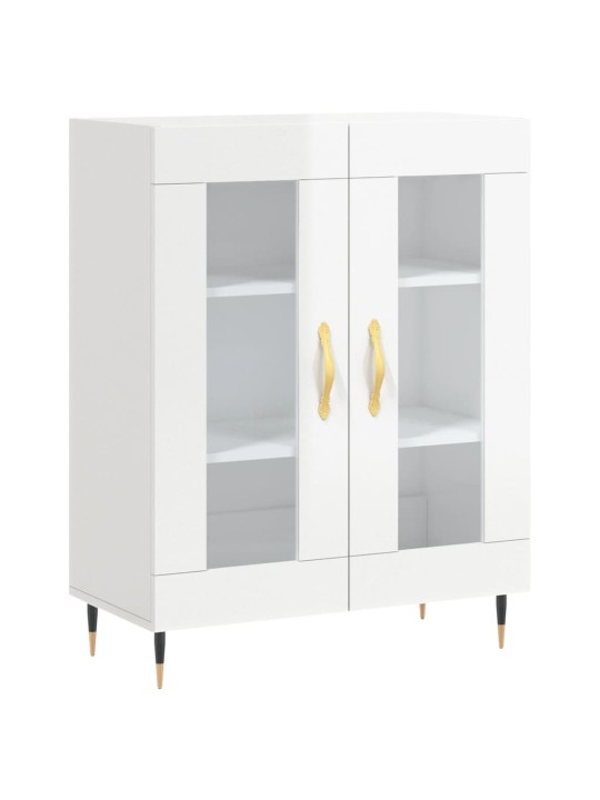 Příborník bílý s vysokým leskem 69,5x34x90 cm kompozitní dřevo