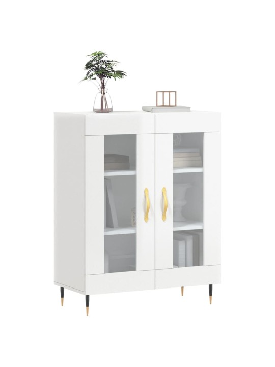 Příborník bílý s vysokým leskem 69,5x34x90 cm kompozitní dřevo
