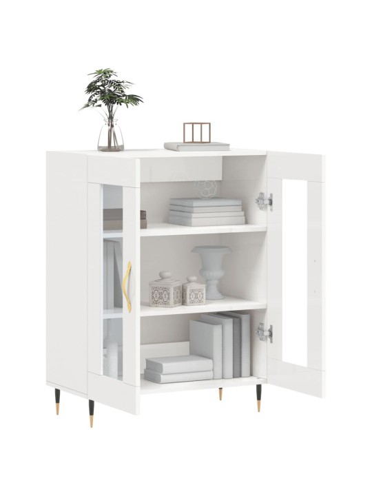 Příborník bílý s vysokým leskem 69,5x34x90 cm kompozitní dřevo