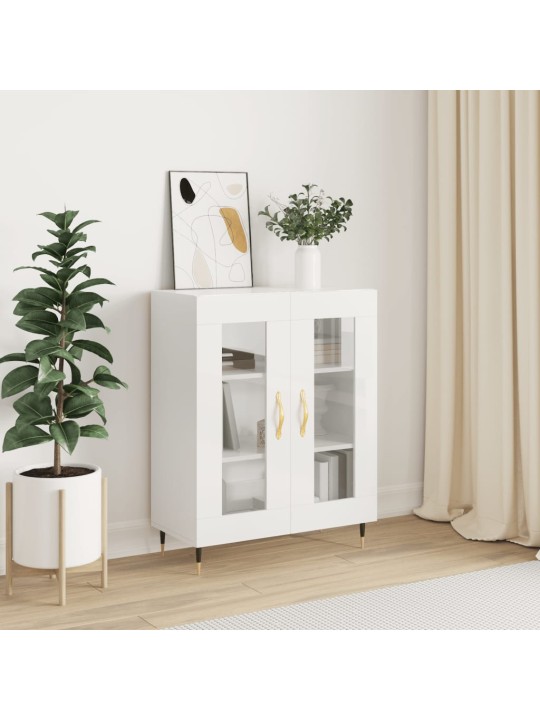 Příborník bílý s vysokým leskem 69,5x34x90 cm kompozitní dřevo