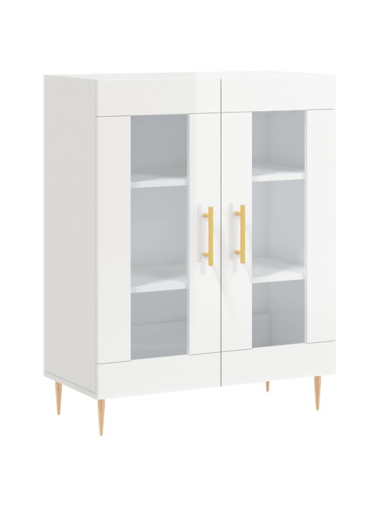 Příborník bílý s vysokým leskem 69,5x34x90 cm kompozitní dřevo