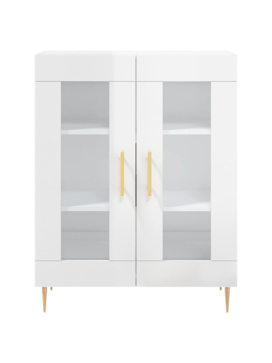Příborník bílý s vysokým leskem 69,5x34x90 cm kompozitní dřevo