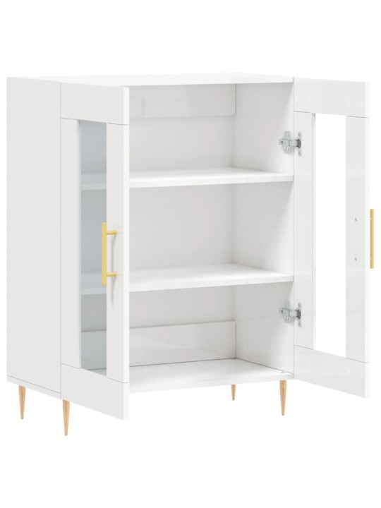 Příborník bílý s vysokým leskem 69,5x34x90 cm kompozitní dřevo