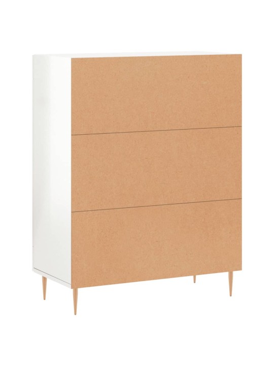 Příborník bílý s vysokým leskem 69,5x34x90 cm kompozitní dřevo