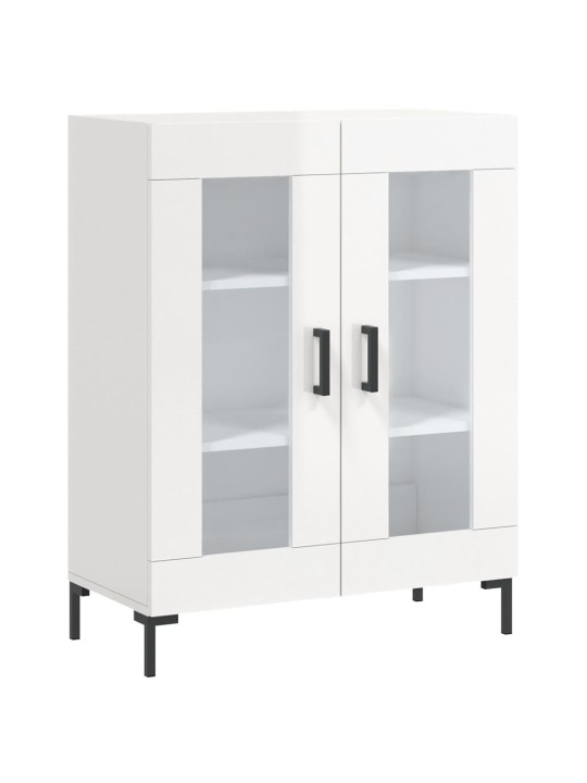 Příborník bílý s vysokým leskem 69,5x34x90 cm kompozitní dřevo