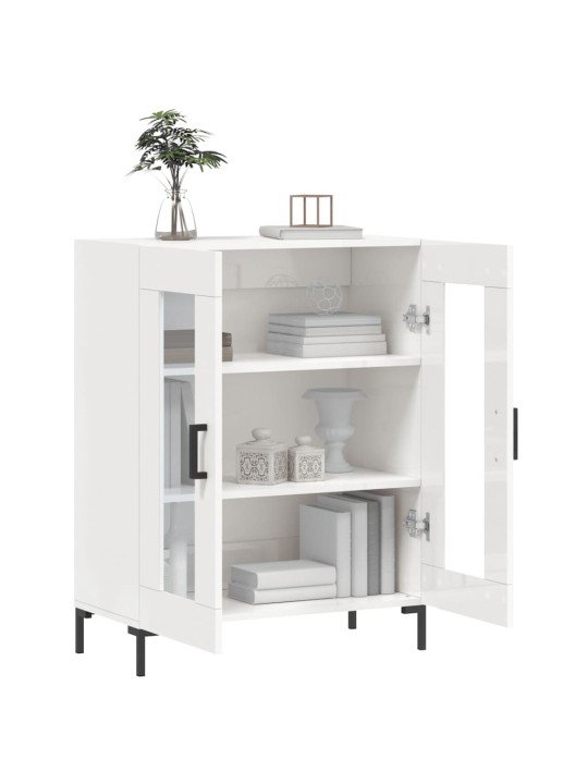 Příborník bílý s vysokým leskem 69,5x34x90 cm kompozitní dřevo