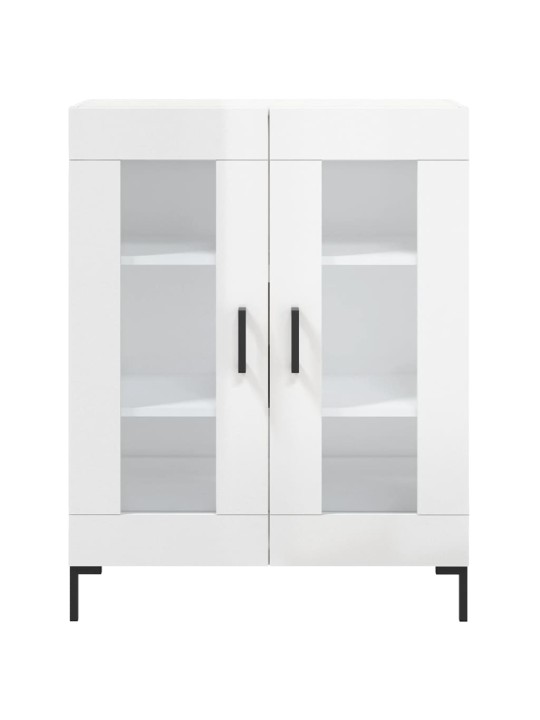 Příborník bílý s vysokým leskem 69,5x34x90 cm kompozitní dřevo