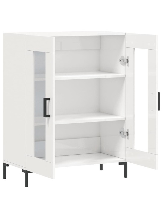 Příborník bílý s vysokým leskem 69,5x34x90 cm kompozitní dřevo
