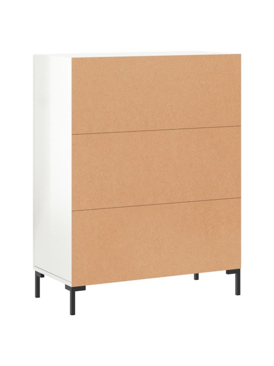 Příborník bílý s vysokým leskem 69,5x34x90 cm kompozitní dřevo