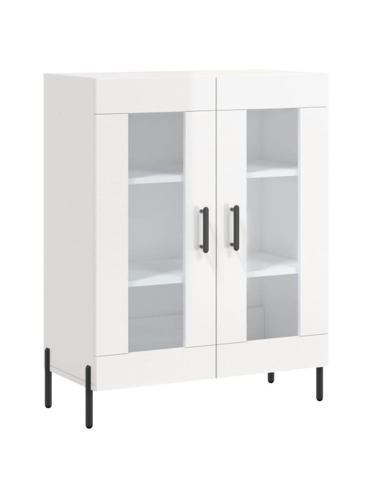 Příborník bílý s vysokým leskem 69,5x34x90 cm kompozitní dřevo