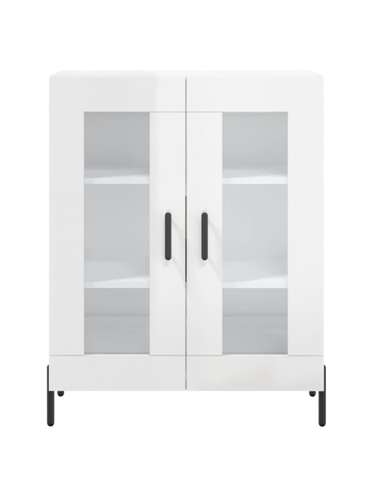 Příborník bílý s vysokým leskem 69,5x34x90 cm kompozitní dřevo