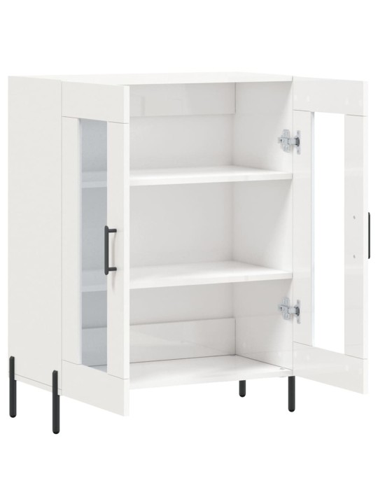 Příborník bílý s vysokým leskem 69,5x34x90 cm kompozitní dřevo
