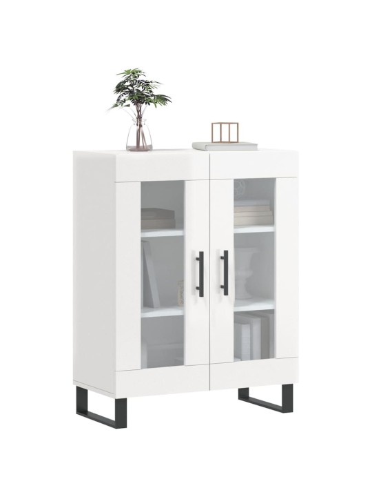 Příborník bílý s vysokým leskem 69,5x34x90 cm kompozitní dřevo