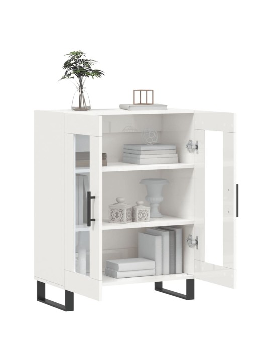 Příborník bílý s vysokým leskem 69,5x34x90 cm kompozitní dřevo