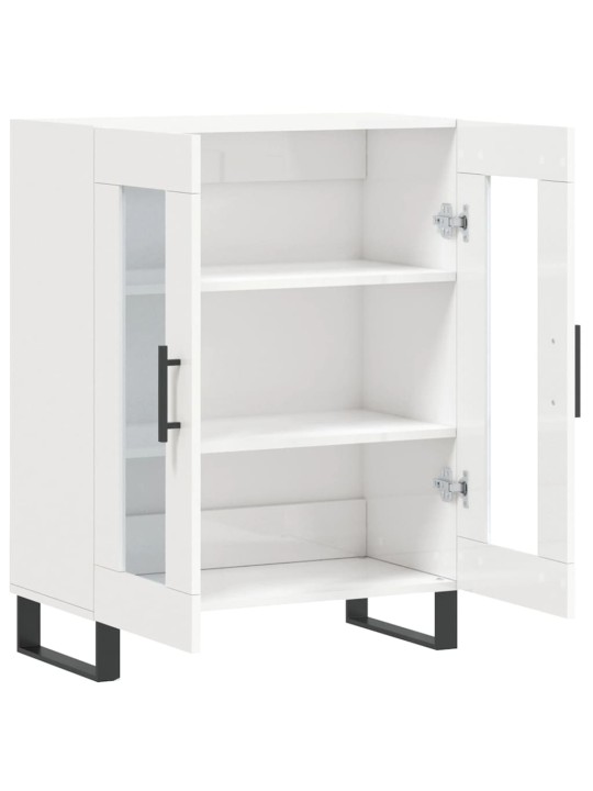 Příborník bílý s vysokým leskem 69,5x34x90 cm kompozitní dřevo