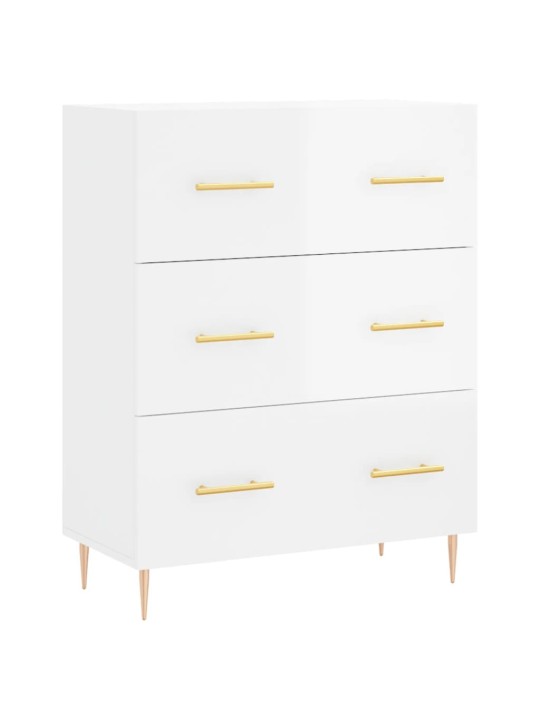 Příborník bílý s vysokým leskem 69,5x34x90 cm kompozitní dřevo