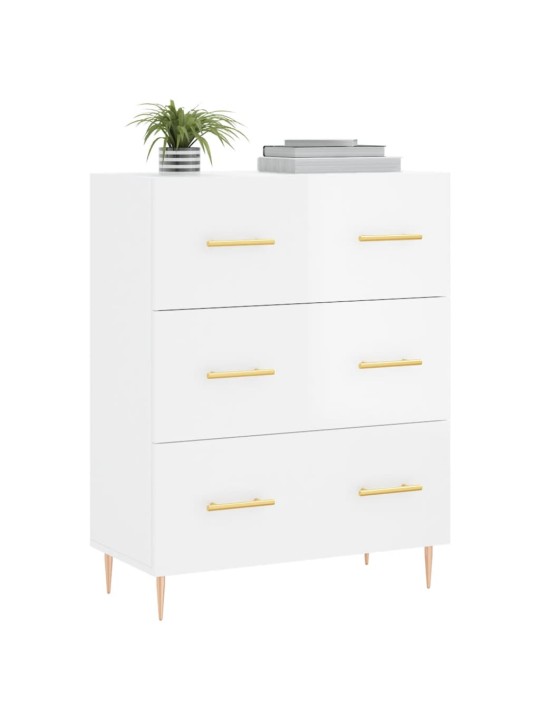 Příborník bílý s vysokým leskem 69,5x34x90 cm kompozitní dřevo