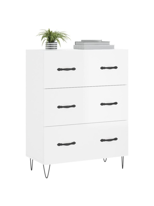 Příborník bílý s vysokým leskem 69,5x34x90 cm kompozitní dřevo
