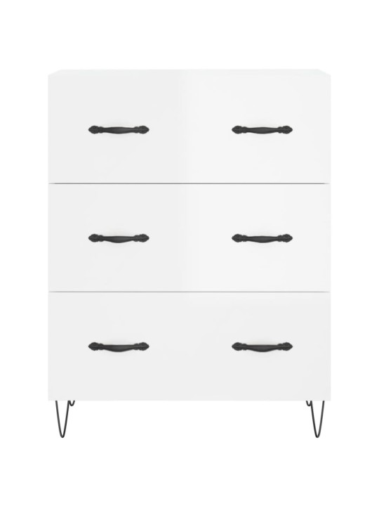 Příborník bílý s vysokým leskem 69,5x34x90 cm kompozitní dřevo