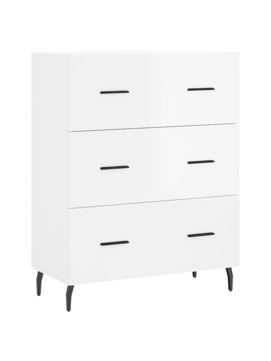 Příborník bílý s vysokým leskem 69,5x34x90 cm kompozitní dřevo