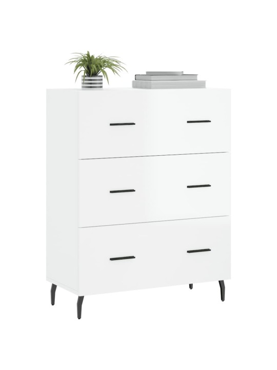 Příborník bílý s vysokým leskem 69,5x34x90 cm kompozitní dřevo