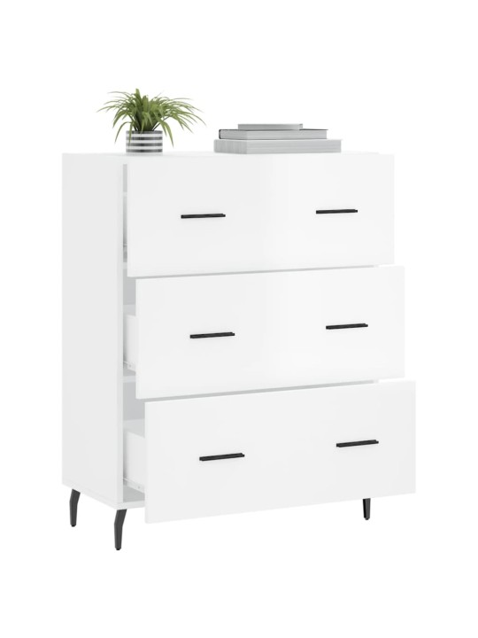 Příborník bílý s vysokým leskem 69,5x34x90 cm kompozitní dřevo