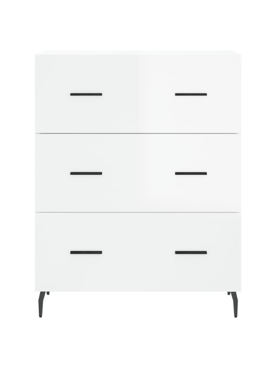 Příborník bílý s vysokým leskem 69,5x34x90 cm kompozitní dřevo