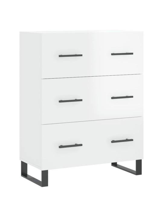 Příborník bílý s vysokým leskem 69,5x34x90 cm kompozitní dřevo