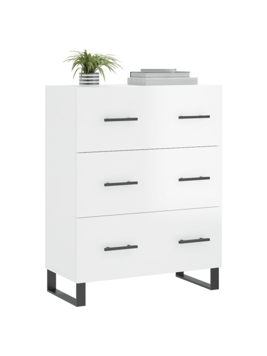 Příborník bílý s vysokým leskem 69,5x34x90 cm kompozitní dřevo
