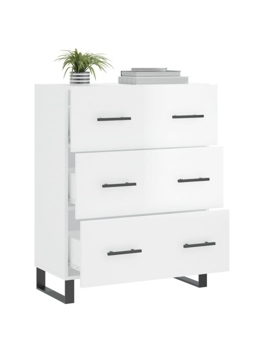 Příborník bílý s vysokým leskem 69,5x34x90 cm kompozitní dřevo