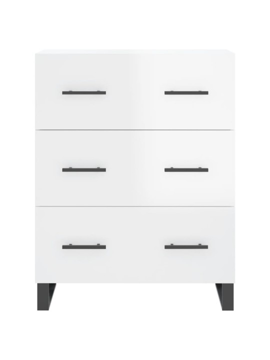 Příborník bílý s vysokým leskem 69,5x34x90 cm kompozitní dřevo
